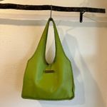 Isabella Fiore  Lime Green Genuine Leather Large Loop Closure Shoulder Bag Photo 3