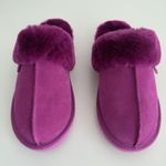 Dearfoams Fireside by Genuine Shearling Slippers Women 8 Pink Sydney Scuffs Fur Photo 7