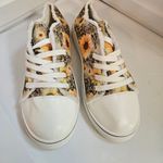 Canvas Low Top Sneakers Sunflower Print Platform Sole Sz 42/11US New Yellow Photo 3