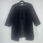 Coldwater Creek  Open Front Crochet Lace Long Line Jacket Black size 14 Photo 0