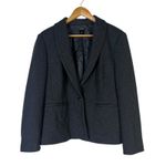Ann Taylor  Herringbone Single-Breasted Blazer Womens 16 Gray Corpcore Minimalist Photo 1