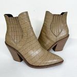 Rebecca Minkoff Croc-Embossed Leather Western Booties Size 7.5 Photo 1