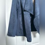 J.Jill Dark Blue Suede Like Oversized Women’s Drape Front Cardigan Sweater XL Photo 3