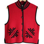 Vintage Cambridge Dry Goods Red Wool Vest Womens Size L Size L Photo 0