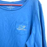 Vineyard Vines Size XL Shirt Blue Long Sleeve Pocket Round Neck Whale Casual Photo 2