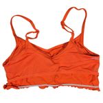 Aerie Orange Textured Lettuce Hem Scoop Bikini Swim Top Crop Bra L Photo 3