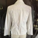 Chico's  Moto Jacket M Knit Lace Shoulders Zippers White Photo 7