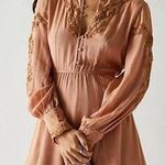Free People NEW FP One Paige Peach Mini Dress Sand Sable Extra Small Romantic Photo 0