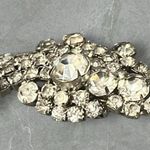 Vintage Estate Silver Metal Clear Rhinestones Brooch Pin Elegant Evening Out Photo 6