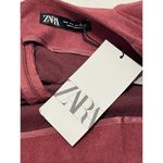 ZARA Draped Corduroy Ruched Mini Skirt Dusty Burgundy Red Women’s Size Medium Photo 6