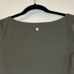 CRZ Yoga Olive Green Long Sleeve Fitted Crop Blouse Photo 9