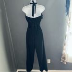 Bebe vintage Black Halter Ruffle Top Jumpsuit Outfit Womens size XS 2 Photo 3