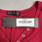 S.DEER Henley Crop Top Womens XL Ribbed Burgundy Long Sleeve Button Front NWT Red Photo 3