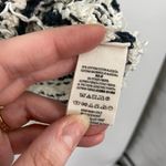 Free People Fuzzy Crochet Eyelash Sweater Downy Stripe White Navy Size Medium Photo 5