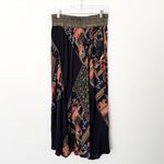 [Vintage] Dorothy Schoelen Black Dark Floral Geometric Print Maxi Skirt Size 12 Photo 1