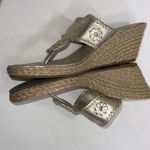 Jack Rogers  Old Money Designer Marbella Mid Wedge Sandals Gold Leather Shoes 10M Photo 8