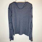 Superdry  Henley Shirt 100% Cotton Embroidered Logo 1/2 Button Up Heather Blue L Photo 4