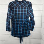 Pam & Gela Blue and Black Plaid Long Sleeve Shirt Size Small NWT Photo 29