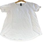 Bobi  Los‎ Angeles Slub Cotton Cuffed Short Sleeve Tee Size Small White Photo 0