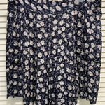 Tres Paquette Navy/White Floral Flowy Shorts Pleated Pockets Elastic Size M Blue Size M Photo 0