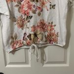 Free Kisses Women’s  White Top Shirt With Pink Flowers & Butterflies Plus Size 1X Photo 6