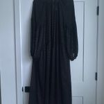 H&M  LONG BLACK POLKA DOT SHIMMERING PATTERN  CHIFFON WITH INNER DRESS SZ XL NWT Photo 6