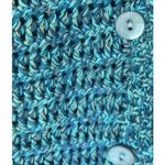 Vince  Marled Crochet Cardigan Medium Neck Long Sleeve Knit Green Open Front Photo 2