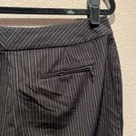 Chico's Chico’s Black Striped Straight Leg Pants Slacks Size 2 or 12 Photo 5