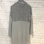 Velvet trim long comfy hoodie gray size Large Photo 7