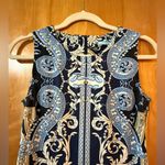 J. McLaughlin  Catalina Cloth Sheath Dress Navy Blue Pattern Sleeveless Womens XS Photo 1