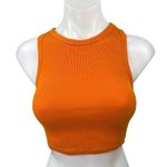 ZARA  Orange Ribbed Knit High Neck Sleeveless Pullover Crop Sweater Vest Top Sz S Photo 0
