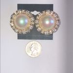 Piscitelli Brand Elegant Gold Tone and Faux Pearl CZ Rhinestone Vintage Earrings Photo 2