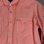 Ralph Lauren Shirt Coral White Striped Western Button Down Long Sleeve Size 10 Photo 4