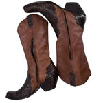 Coldwater Creek ‎ Vintage Brown Tooled Leather Cowboy Boots Women's Size 10 M Photo 6