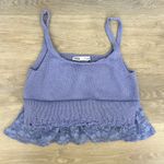 ZARA Lilac Knit Lace Trim Cami Top Size M Photo 5