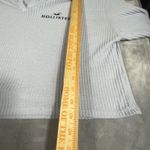 Hollister Y2K Sweatshirt Womens Large Blue Waffle Knit Thermal Pullover Cropped Photo 7