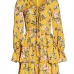 Avec Les Filles Tiered Satin Ruffle Dress, Multi Yellow Gold Size 6 Retail $158 Photo 2