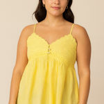 Urban Outfitters Women’s Yellow Crochet Babydoll Blouse Size Small Petite NWOT Photo 0
