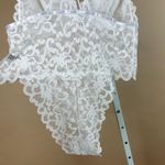 NEW OH LA LA CHERI 1X 2X LINGERIE JEANA WHITE LACE TEDDY SUIT DEEP V Photo 8