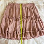 SheIn Kawaii Light Pink Ruffle Tiered High Waisted Barbie Skirt Size Large Photo 8