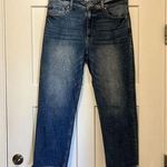 KanCan Mid Rise Straight Leg Jeans Size 13/30 Dark Wash Stretch Denim Frayed Hem Blue Photo 0