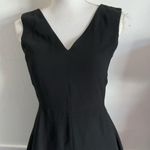 Vince  • Solid Black V Neck Fit Flare Pockets Mini Dress Photo 4