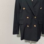 ZARA  Bloggers Fav Black Double Breasted Lapel Collar Shoulder Pads Blazer Size M Photo 4