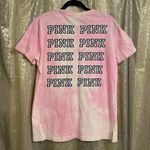 PINK - Victoria's Secret  Tie Dye Pink Pastel Logo Campus T-Shirt, Small Photo 1