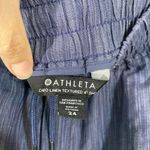 Athleta Women's Blue Cabo 100% Linen Textured 4" Pull On Shorts Size 24 Photo 5