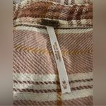 Free People  Dusty Pink, Rust & Cream Soft Flannel Button Down Shirt. Relaxed Fit Photo 4