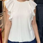 Alexis White silk butterfly ruffle sleeve blouse top Photo 0