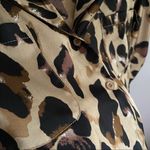 Nasty Gal Leopard Cheetah Silky Oversized Crop Top Pajama Style Sz 4 Photo 4