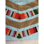 Judith March Women's Teal Tweed Skirt S Aztec Embroidered Chevron Photo 1