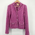 Sigrid Olsen Petite Medium Textured Knit Cardigan Jacket Blazer Pink Tweed Photo 0